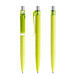 prodir® Druckkugelschreiber QS01 PMT Push, blaue Mine, gelbgrün/silber satiniert